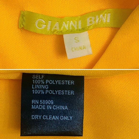 Gianni Bini Yellow Sleeveless Dress With Geometric Cut Out Neckline Size Small - Picture 2 of 11